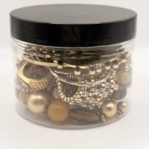 Gold-Tone Mystery Jewelry Jar